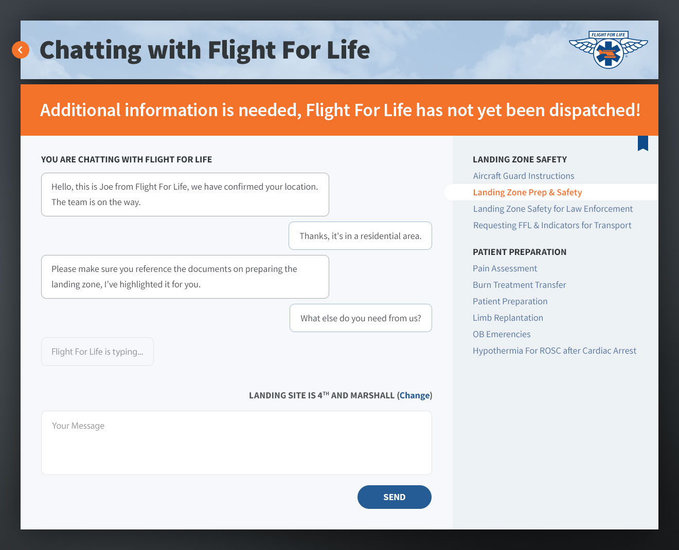 Flight For Life Central Chat